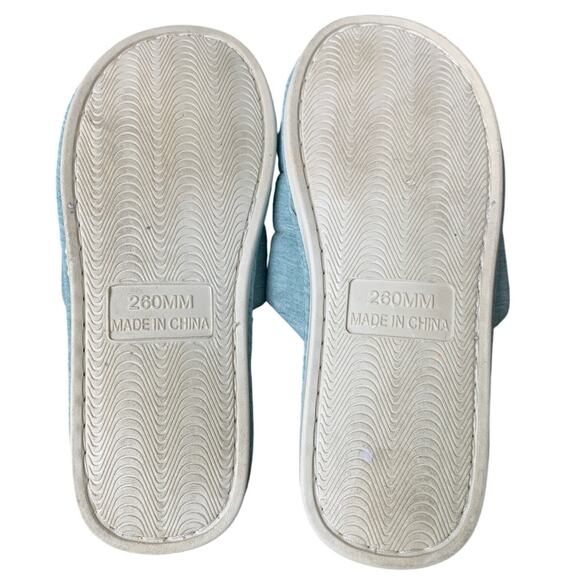 Shevalues Women Size 8.5 Bue White Striped Open Toe Slide On House Slipper Shoes - Picture 7 of 7